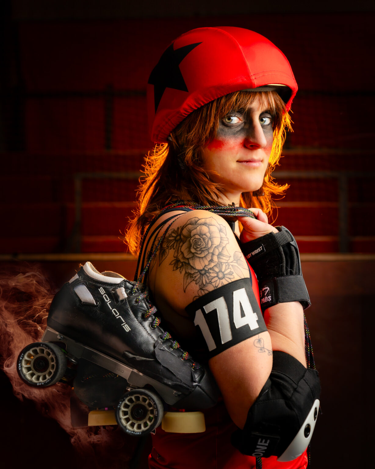 Portret Sophie aka #174 Fisherman van Dom City Roller Derby